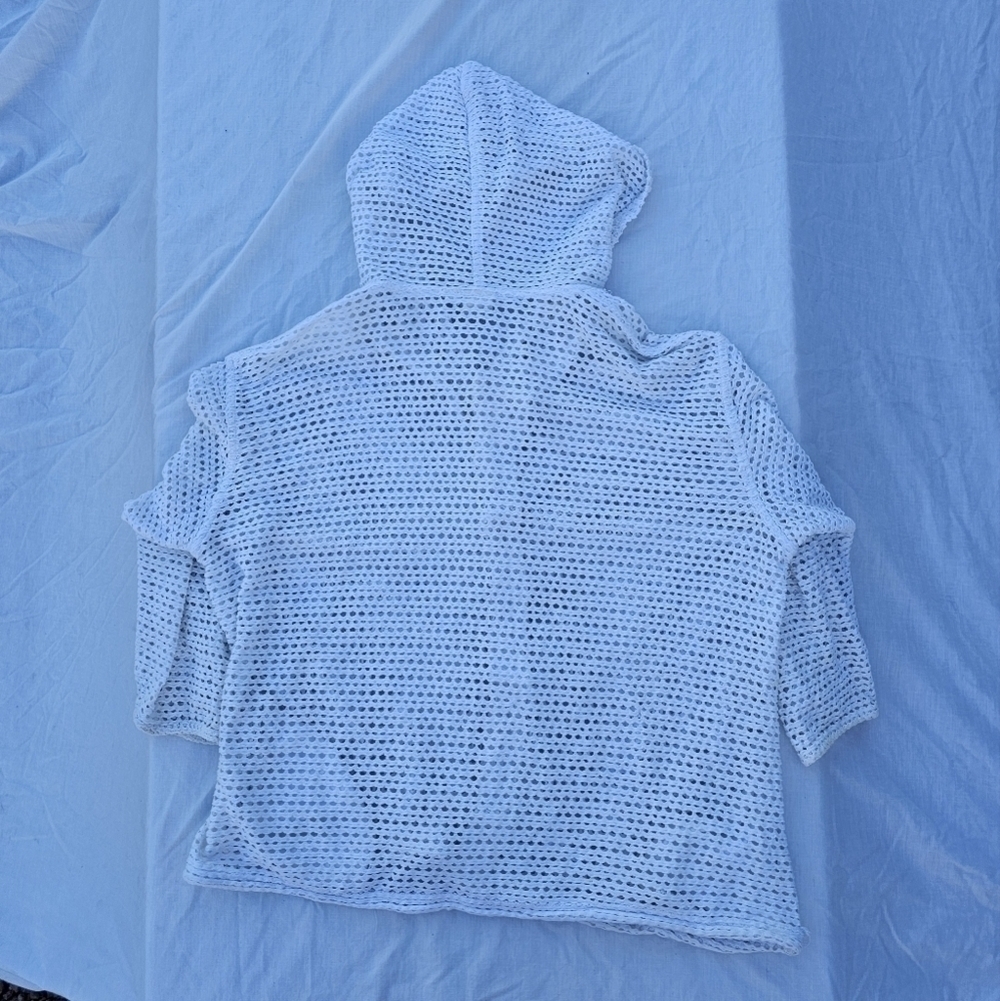 Baja blue crochet white jacket with hood size - Picture 2 of 10